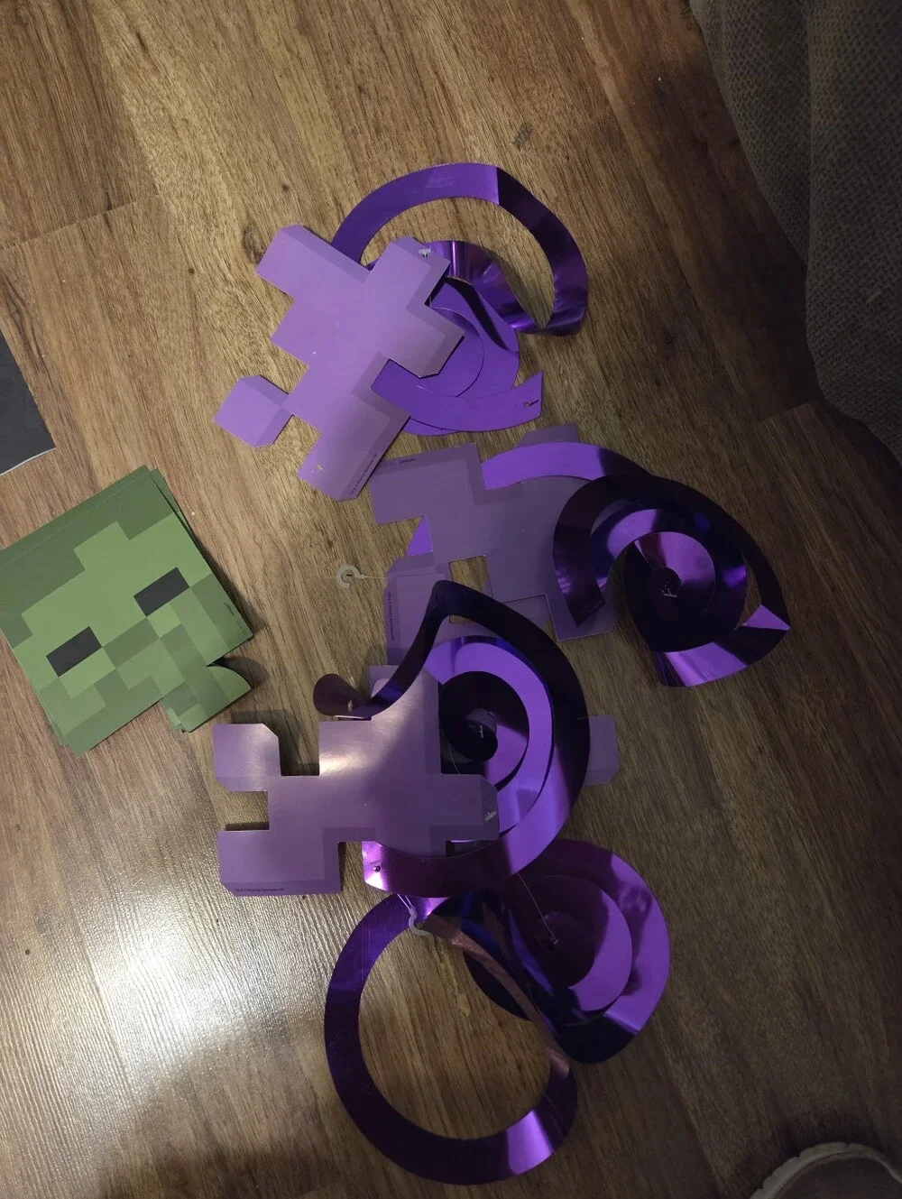 Minecraft Birthday Party Supplies. Gently Used. Banner And Cupcake Tower